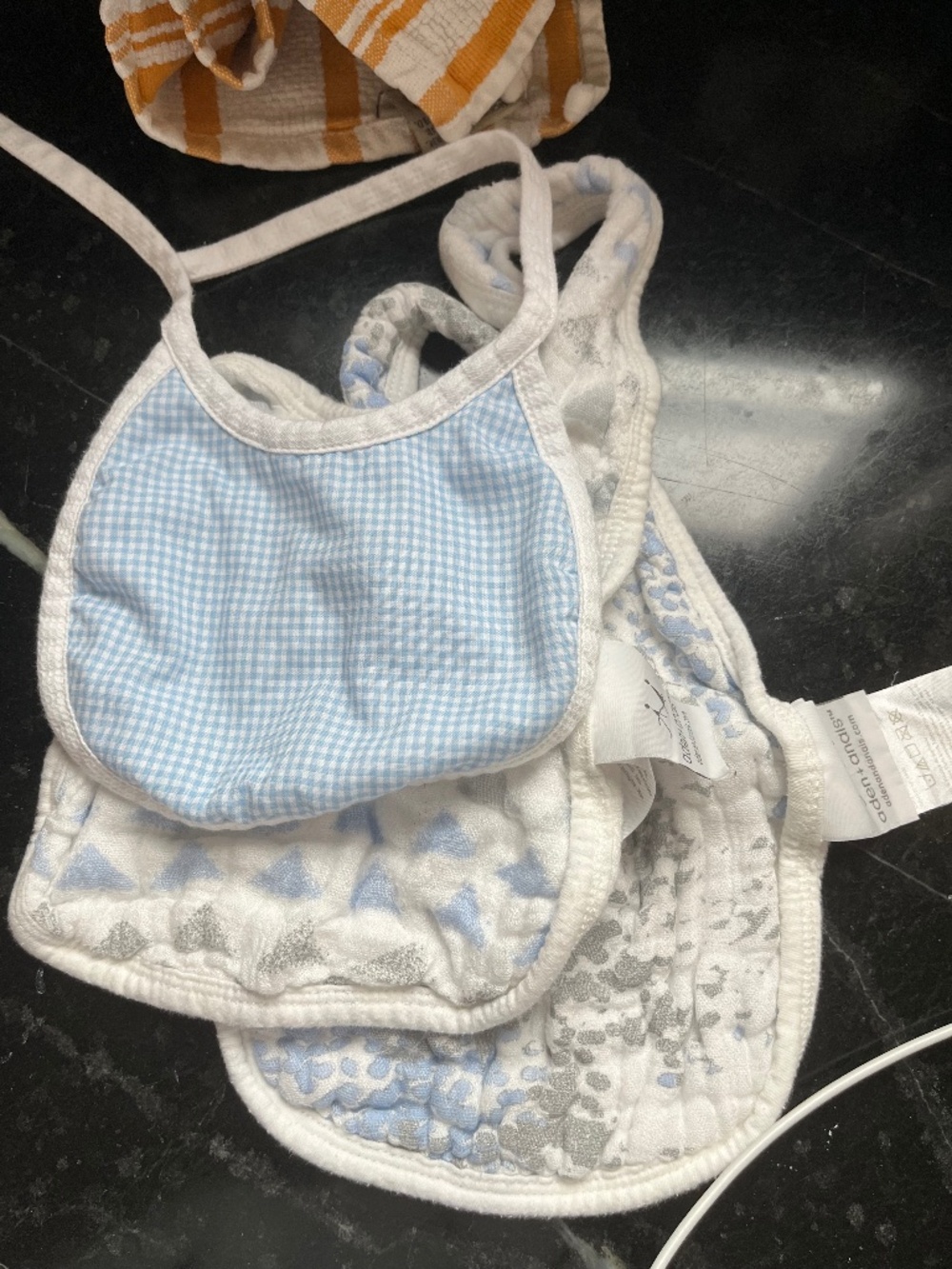 Set of 3 bibs - Aden and Anais and Bespoke Baby unisex Muslin